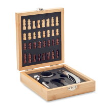 CHESSET Schaakbord wijn set Hout