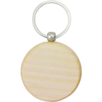 Ronde houten sleutelhanger.