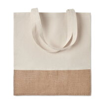 INDIA TOTE Boodschappentas met jute beige