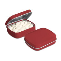 Mini scharnierblikje vorm mints wijnrood