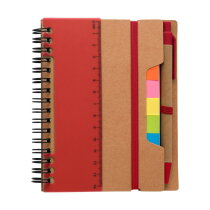 Recycled papieren notitieboek Angela rood