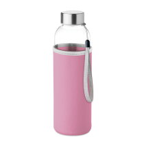 UTAH GLASS Drinkfles met neopreen tasje rose
