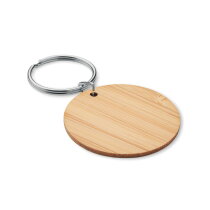 ROUNDBOO Ronde bamboe sleutelhanger hout