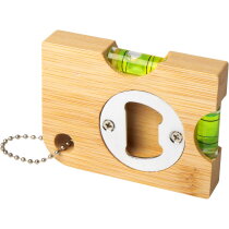 Levo flesopener van bamboe met waterpas