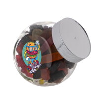 Kleine glazen pot 0,4 liter zilver