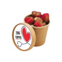 Bio snoepbeker 250 gram hartjes bedrukken