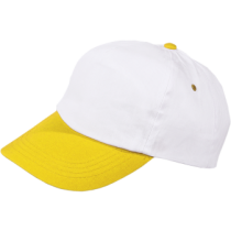 Cap 5 panel wit met gekleurde klep en klittenbandsluiting