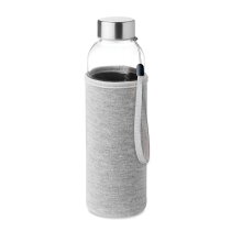 UTAH GLASS Drinkfles met neopreen tasje grijs