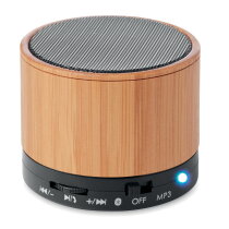 ROUND BAMBOO Bluetooth luidspreker zwart