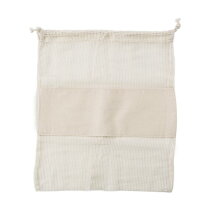 Set van drie herbruikbare katoenen zakjes Adele khaki (&eacute;cru)