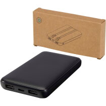 Adhil powerbank van 10.000 mAh 10 W van gerecycled plastic met 2 ingebouwde kabels