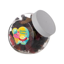 Medium glazen pot 0,9 L witte deksel