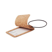 OVALE Cork luggage tag beige