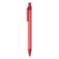 CARTOON COLOURED Balpen van papier/maïs PLA rood
