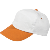 Cap 5 panel wit met gekleurde klep en klittenbandsluiting