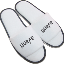 Hotelslippers met open teen zwart