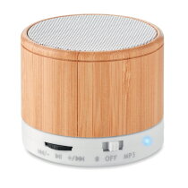 ROUND BAMBOO Bluetooth luidspreker wit