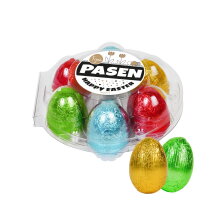 Plastic eierdoos met 6 chocolade eieren