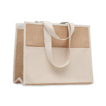 CAMPA GELI Koeltas van canvas en jute beige