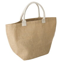 Jute shopper met katoenen handvaten