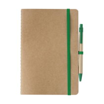 Gerecycled kartonnen notitieboekje (A5) Theodore groen