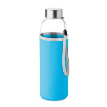 UTAH GLASS Drinkfles met neopreen tasje turquoise
