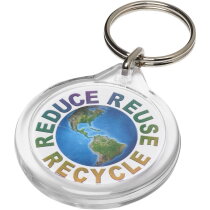 Orb ronde kunststof sleutelhanger met metalen clip