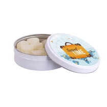 Blikje met snoepzuurtjes 60 gr. bedrukken