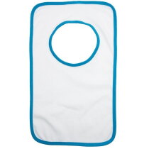 Baby Slabbertje 220 gr/m2 Katoen Jersey Wit acc. Lichtblauw