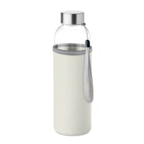 UTAH GLASS Drinkfles met neopreen tasje beige