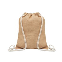 FUKORO Jute rugzakje met koord beige