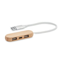 VINNA C 3-poorts USB-hub hout