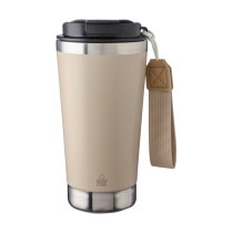 Gerecycled roestvrijstalen dubbelwandige drinkbeker 500 ml Kayla beige