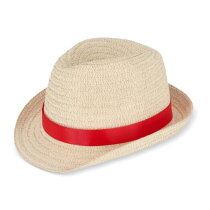 Strohoed met gekleurde band