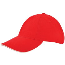 Kinder Brushed Promo Cap Rood acc. Naturel