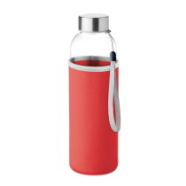 UTAH GLASS Drinkfles met neopreen tasje rood