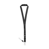 Lanyard 2cm SafetyLock Zwart bedrukken