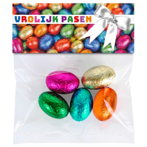 Transparant zakje met 5 paaseitjes