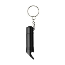 Aluminium 2-in-1 sleutelhanger Carla zwart
