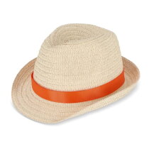 Strohoed met gekleurde band