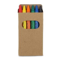 6 stuks kleurkrijtjes in kraftdoos