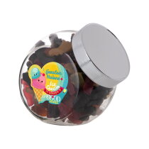 Medium glazen pot 0,9 L zilveren deksel