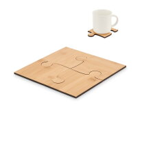 LEPPY Set van 4 puzzel onderzetters hout
