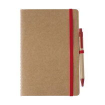 Gerecycled kartonnen notitieboekje (A5) Theodore rood