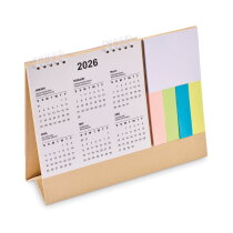 CALENDOO Bureaukalender met memoblok Beige