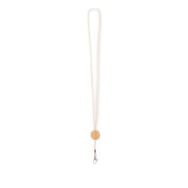 KARRA Katoenen lanyard metalen haak beige