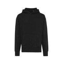 Iqoniq Yoho gerecycled katoen relaxed hoodie, zwart