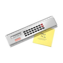 ABS liniaal met rekenmachine Heather zilver