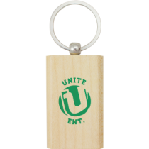Rechthoekig houten sleutelhanger