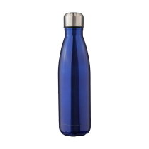 Gerecycled roestvrijstalen dubbelwandige fles 500 ml Clifford blauw